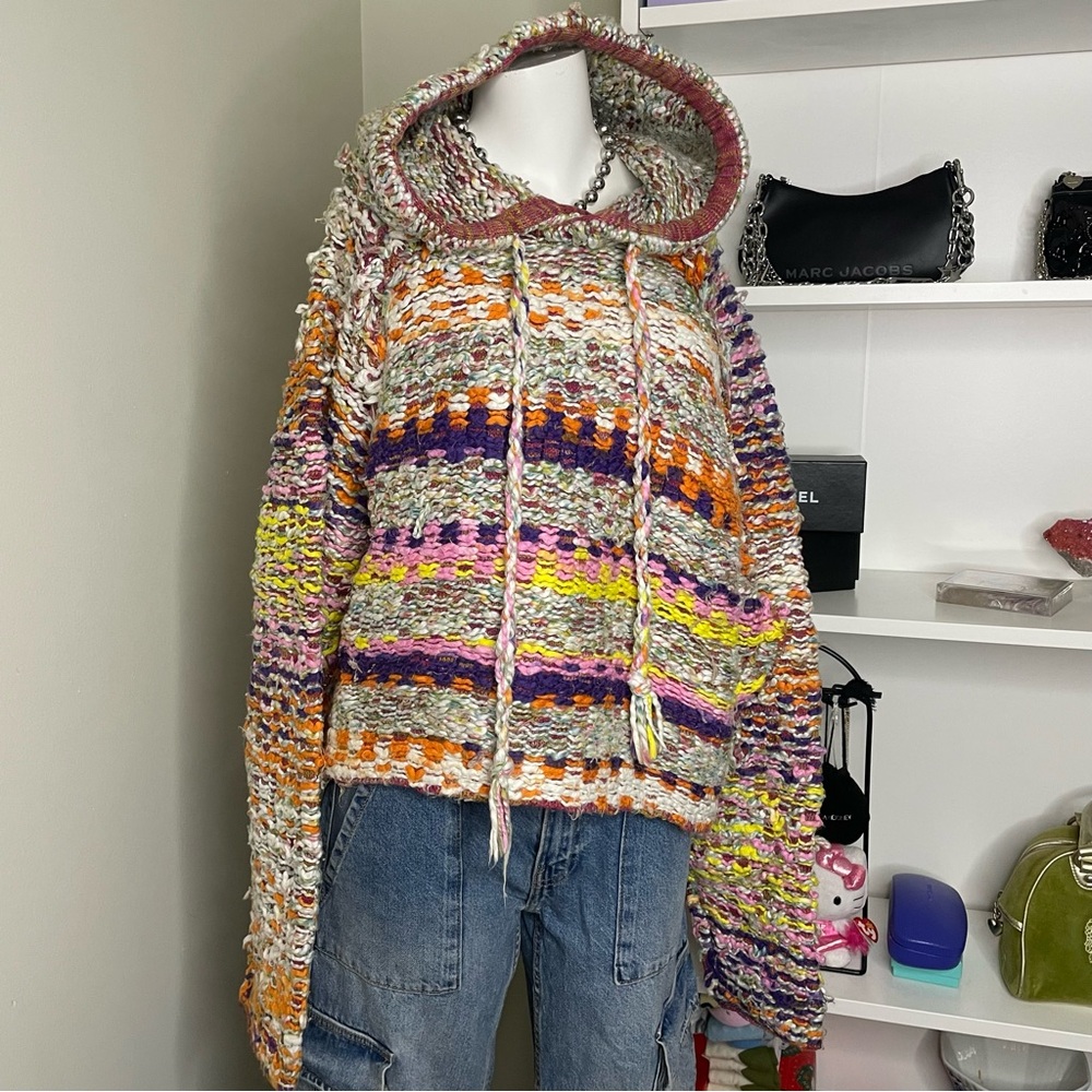 Colorful Knit Hoodie